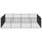 Dog Playpen 16 Panels Black Galvanised Steel