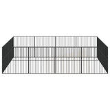 Dog Playpen 16 Panels Black Galvanised Steel