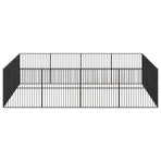 Dog Playpen 16 Panels Black Galvanised Steel