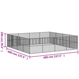 Dog Playpen 16 Panels Black Galvanised Steel - Extra Image