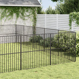 Dog Playpen 20 Panels Black Galvanised Steel - Side View