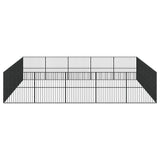 Dog Playpen 20 Panels Black Galvanised Steel - Top-Down View