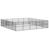 Dog Playpen 20 Panels Black Galvanised Steel - Rear View