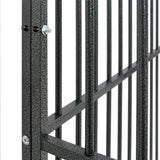 Dog Playpen 20 Panels Black Galvanised Steel - Close-Up Angle