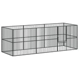Dog Playpen 8 Panels Black Galvanised Steel