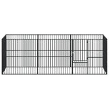 Dog Playpen 8 Panels Black Galvanised Steel