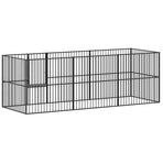 Dog Playpen 8 Panels Black Galvanised Steel