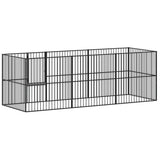Dog Playpen 8 Panels Black Galvanised Steel - Rear View