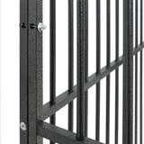 Dog Playpen 8 Panels Black Galvanised Steel - Close-Up Angle
