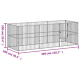 Dog Playpen 8 Panels Black Galvanised Steel - Extra Image
