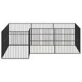 Dog Playpen 12 Panels Black Galvanised Steel - 45-Degree Angle