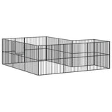 Dog Playpen 12 Panels Black Galvanised Steel - Rear View