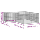 Dog Playpen 12 Panels Black Galvanised Steel - Extra Image