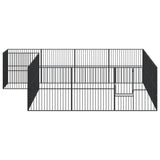 Dog Playpen 16 Panels Black Galvanised Steel - Top-Down View