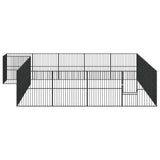 Dog Playpen 20 Panels Black Galvanised Steel - Top-Down View