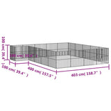 Dog Playpen 20 Panels Black Galvanised Steel