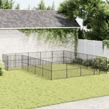 Dog Playpen 20 Panels Black Galvanised Steel