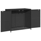 Garden Storage Cabinet Black 83x45x76 cm Poly Rattan - 45-Degree Angle