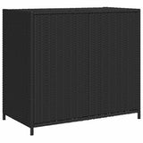 Garden Storage Cabinet Black 83x45x76 cm Poly Rattan - Low Angle