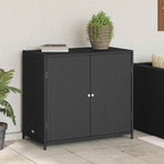 Garden Storage Cabinet Black 83x45x76 cm Poly Rattan