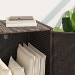 Garden Storage Cabinet Brown 83x45x76 cm Poly Rattan