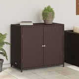 Garden Storage Cabinet Brown 83x45x76 cm Poly Rattan - Top-Down View