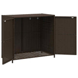 Garden Storage Cabinet Brown 83x45x76 cm Poly Rattan - 45-Degree Angle