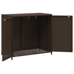Garden Storage Cabinet Brown 83x45x76 cm Poly Rattan