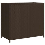 Garden Storage Cabinet Brown 83x45x76 cm Poly Rattan - Low Angle