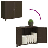 Garden Storage Cabinet Brown 83x45x76 cm Poly Rattan - Extra Image