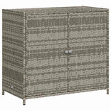 Garden Storage Cabinet Grey 83x45x76 cm Poly Rattan - Front View