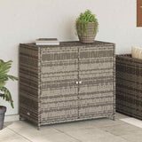 Garden Storage Cabinet Grey 83x45x76 cm Poly Rattan - Top-Down View