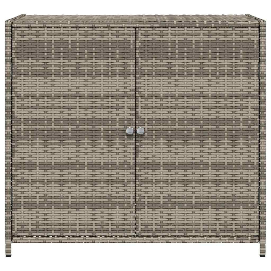 Garden Storage Cabinet Grey 83x45x76 cm Poly Rattan
