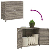 Garden Storage Cabinet Grey 83x45x76 cm Poly Rattan - Extra Image