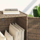 Garden Storage Cabinet Beige 83x45x76 cm Poly Rattan - Top-Down View