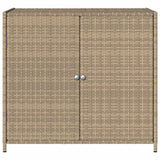 Garden Storage Cabinet Beige 83x45x76 cm Poly Rattan - Close-Up Angle