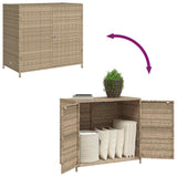 Garden Storage Cabinet Beige 83x45x76 cm Poly Rattan - Extra Image
