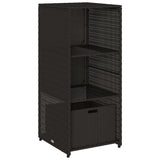 Garden Storage Cabinet Black 50x55x115 cm Poly Rattan - Front View
