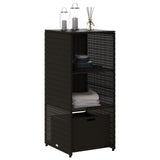 Garden Storage Cabinet Black 50x55x115 cm Poly Rattan - Top-Down View