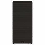Garden Storage Cabinet Black 50x55x115 cm Poly Rattan - Low Angle