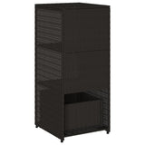 Garden Storage Cabinet Black 50x55x115 cm Poly Rattan - Extra Image
