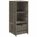 Garden Storage Cabinet Grey 50x55x115 cm Poly Rattan
