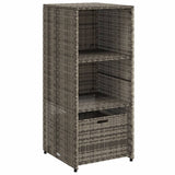 Garden Storage Cabinet Grey 50x55x115 cm Poly Rattan - Front View