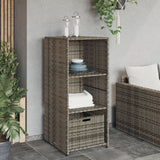Garden Storage Cabinet Grey 50x55x115 cm Poly Rattan - Side View
