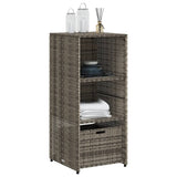 Garden Storage Cabinet Grey 50x55x115 cm Poly Rattan - Top-Down View