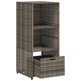Garden Storage Cabinet Grey 50x55x115 cm Poly Rattan - Rear View