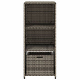 Garden Storage Cabinet Grey 50x55x115 cm Poly Rattan - Close-Up Angle