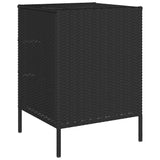 Garden Storage Cabinet Black 55x59x80 cm Poly Rattan - Close-Up Angle