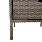 Garden Storage Cabinet Grey 55x59x80 cm Poly Rattan - Low Angle
