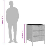 Garden Storage Cabinet Grey 55x59x80 cm Poly Rattan - Extra Image